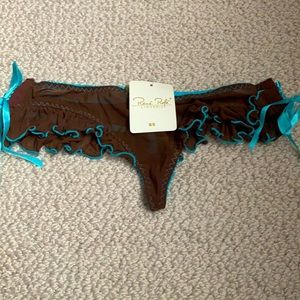 New with Tags Sheer Rene Rofe Panties (Brown & Blue)